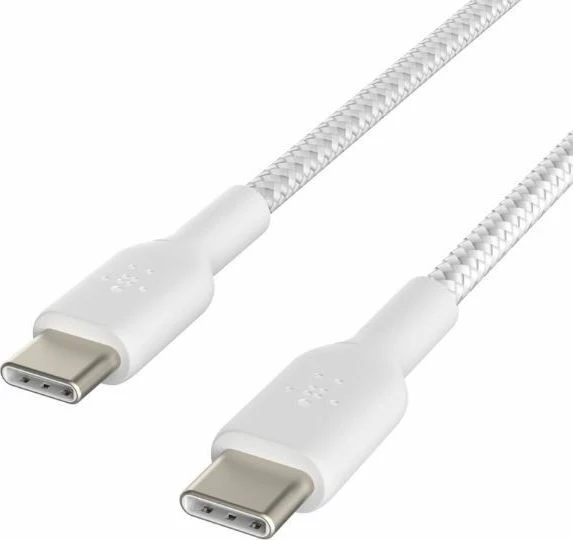 Kabllo USB-C në USB-C Belkin CAB004bt1MWH 1 m USB 3.0 me thurje, e bardhë