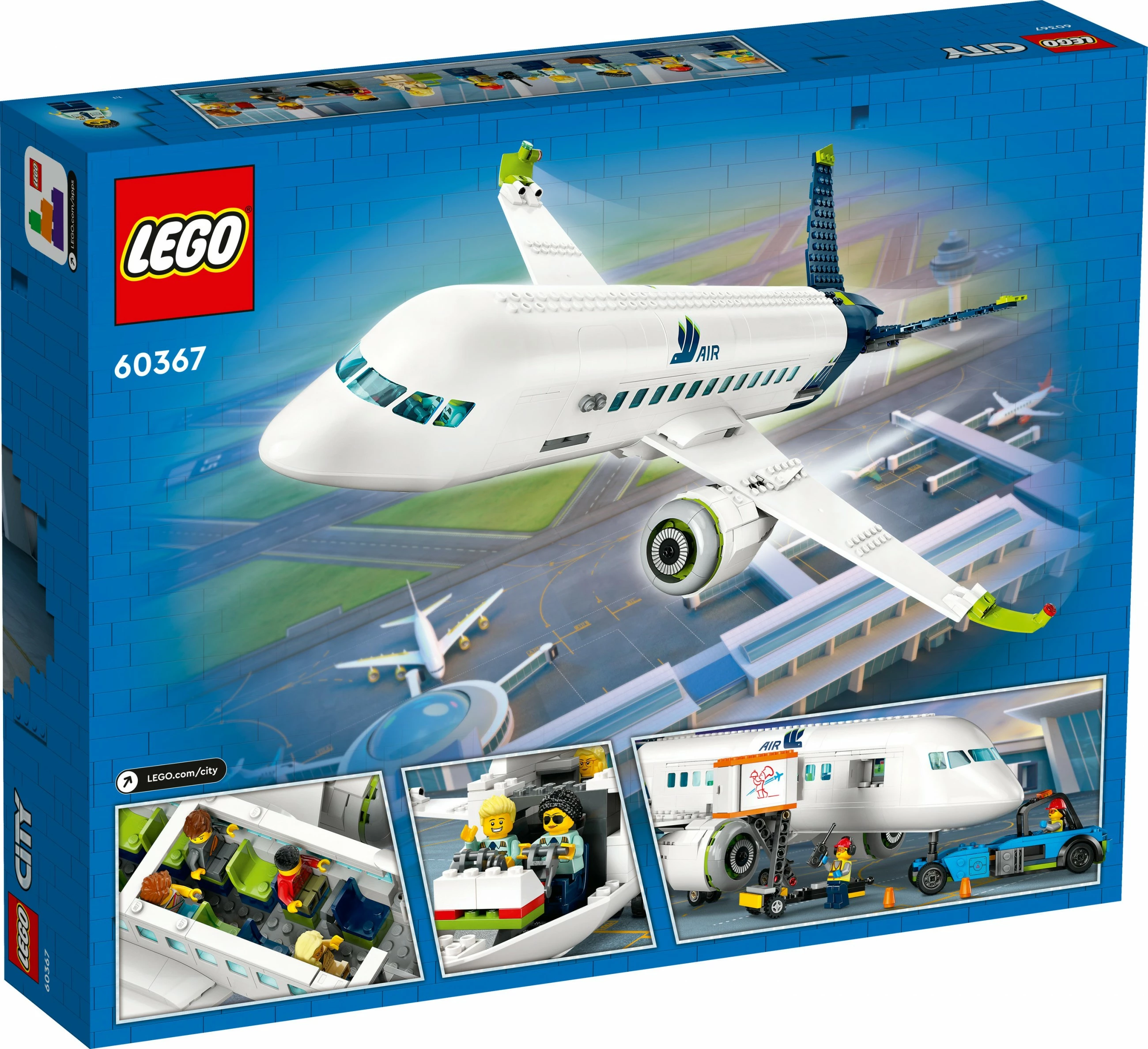 Set ndërtimi LEGO City Aeroplan pasagjerësh, 913 pjesë, shumëngjyrësh