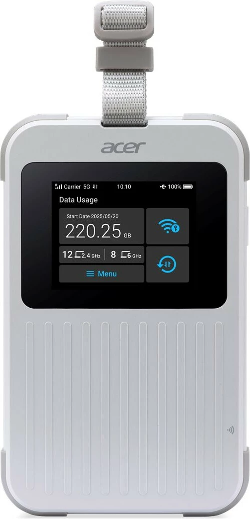Ruter portativ Acer Connect Enduro M6E 5G, 20GB, Wi-Fi 6E, 4096MB, i bardhë