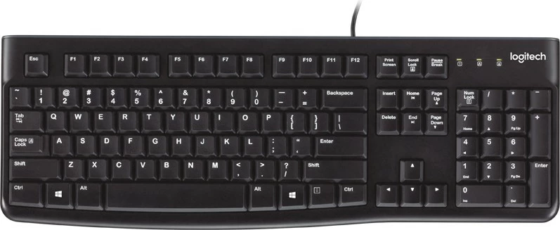 Tastierë Logitech K120, USB, full-size, profil i ulët, e zezë