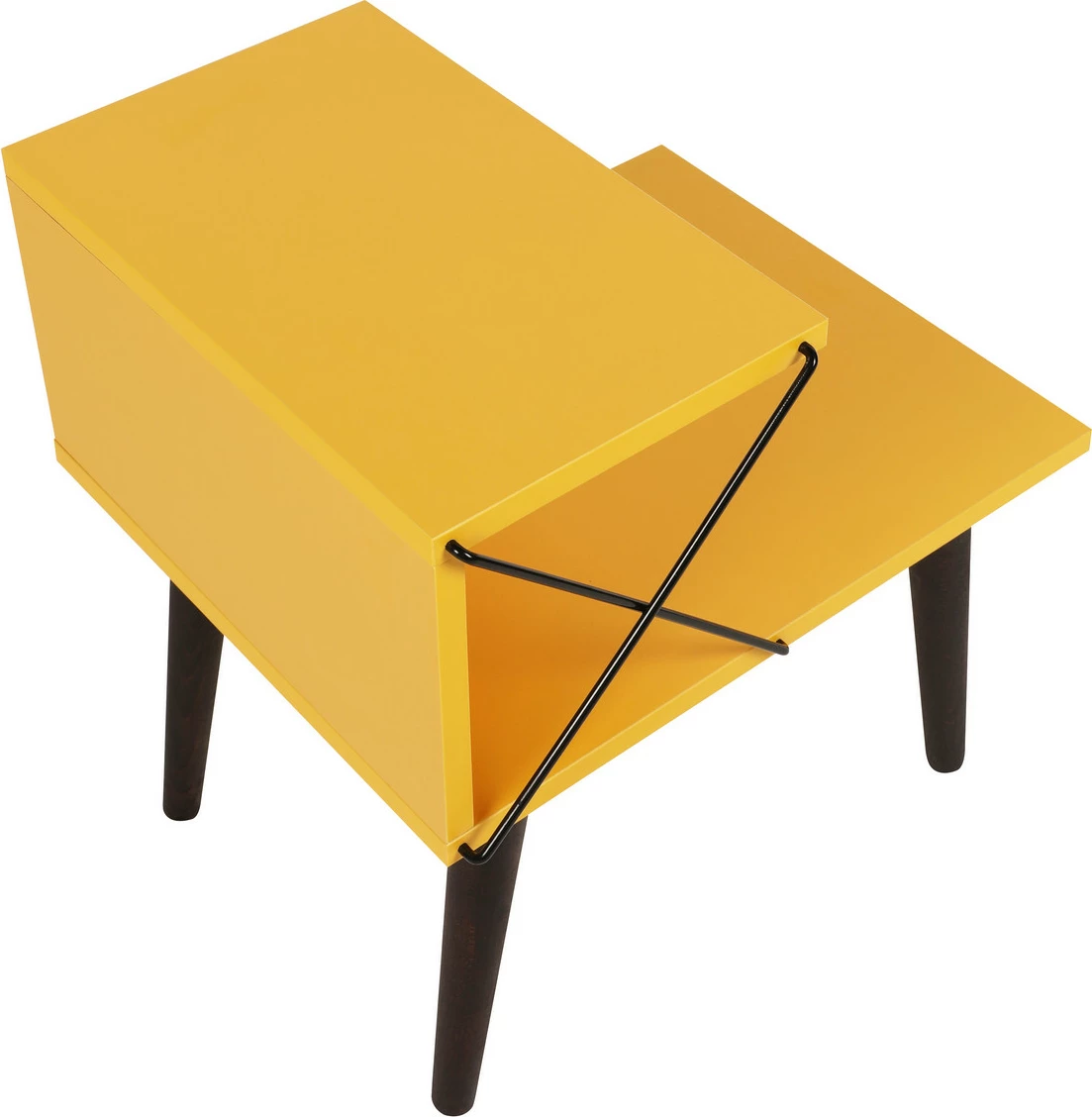 Komodinë anës krevati Hanah Home, Cross, e verdhë