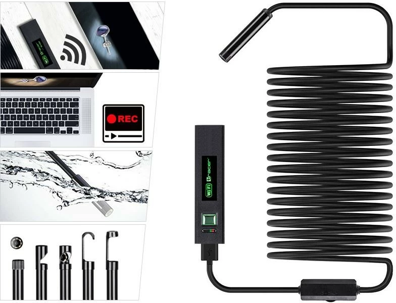 Kamerë endoskopike Tracer HardWire 5M 8MM LED WiFi, e zezë