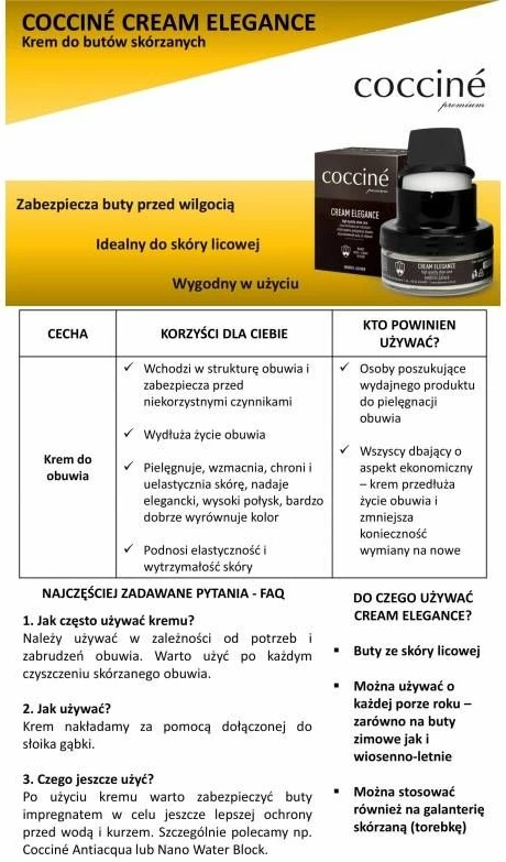 Krem për këpucë Coccine, transparent