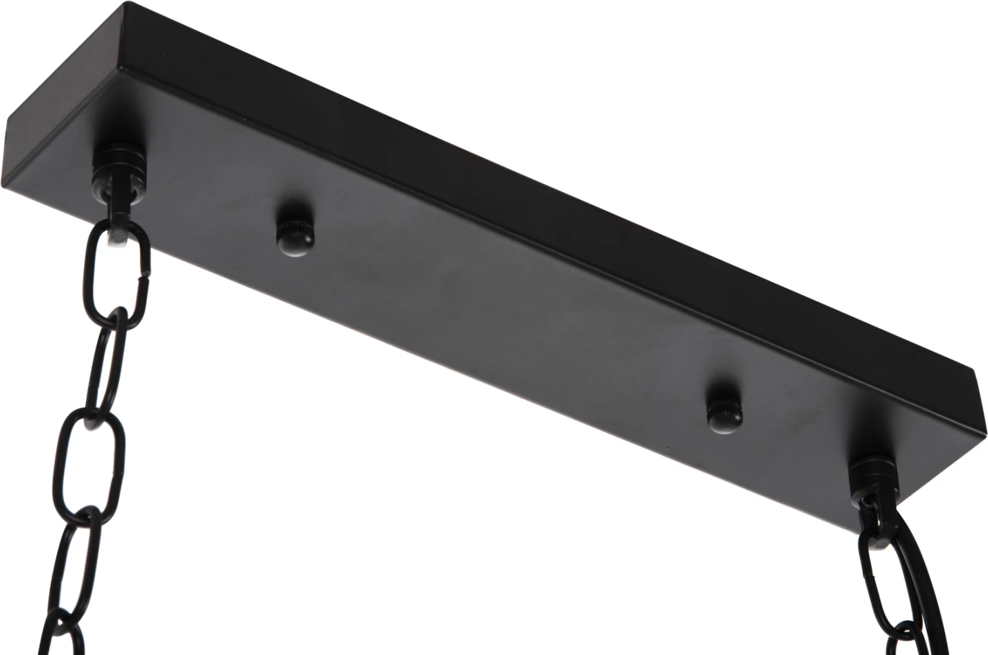 Llambë tavani me 6 drita, FH4118, dru, metal i zi, qelq, 95x35x116H cm