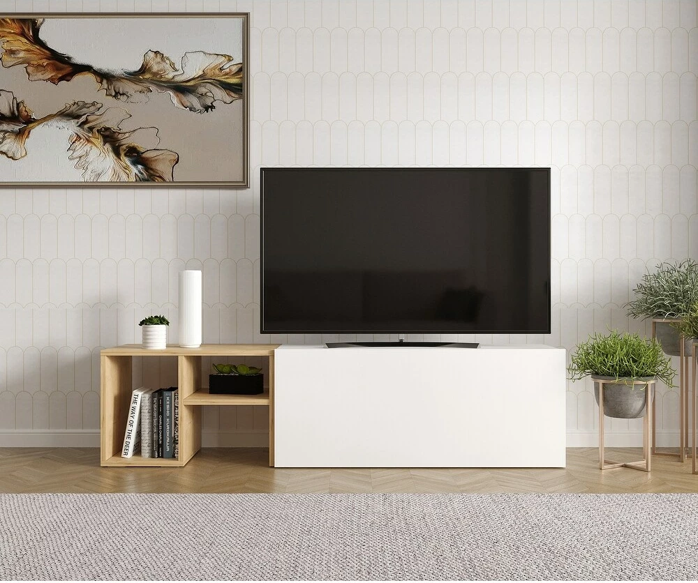 TV Komodë Maze, e bardhë/ e kaftë