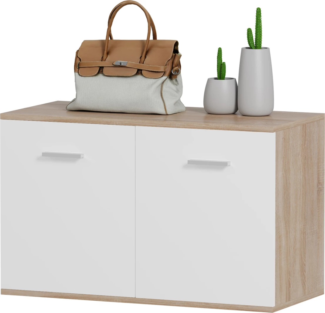 Dollap këpucësh DIONNE FH4363 melaminë, sonama-bardhë, 80x35x46H cm