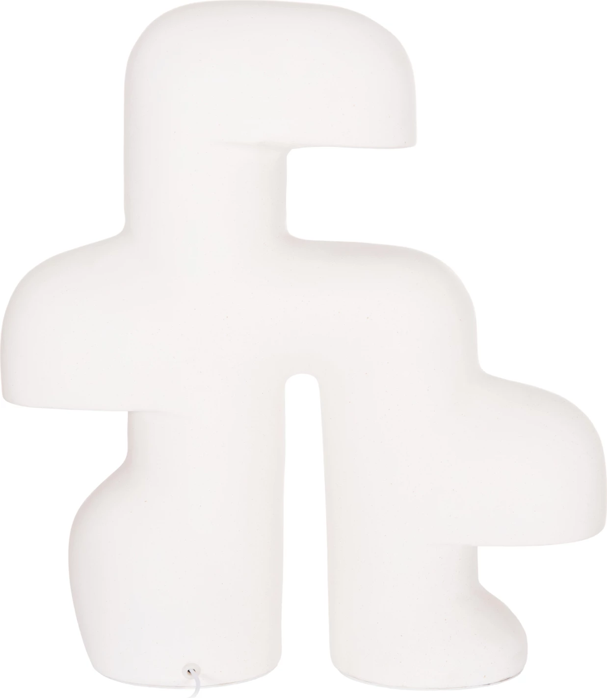 Llambë tavoline skulpturale minimaliste ELBAR, çimento fibrash, e bardhë, 44x12x50cm