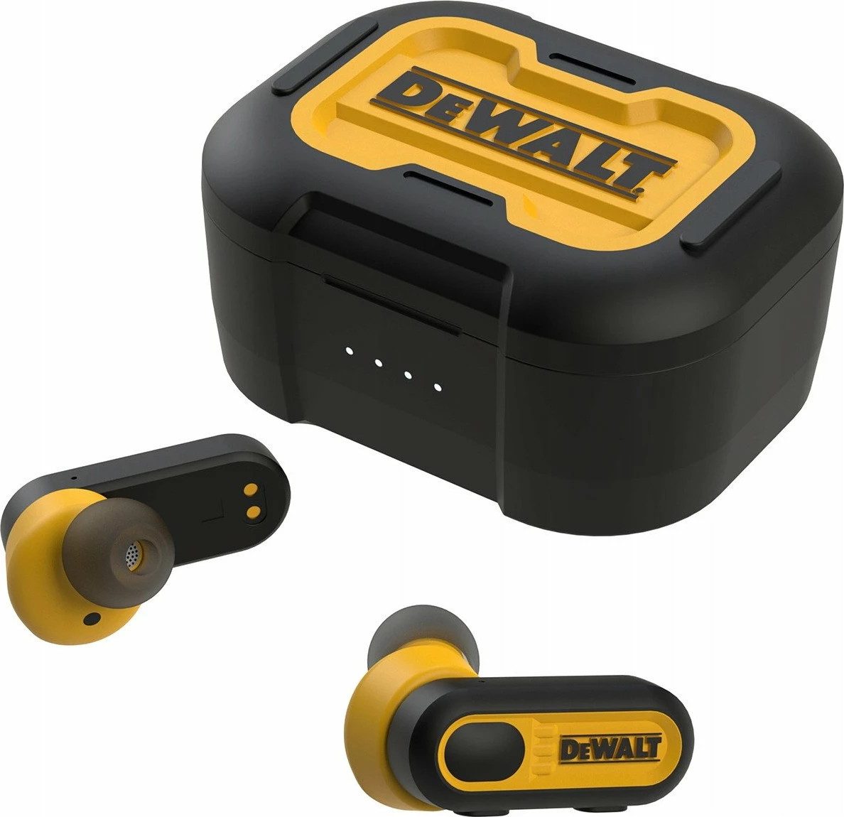 Kufje DeWalt EarBuds DXMA190-2092-DWG Bluetooth 5.0, ANC, IPX6, 36h, me mikrofon, me kuti karikimi, verdhë