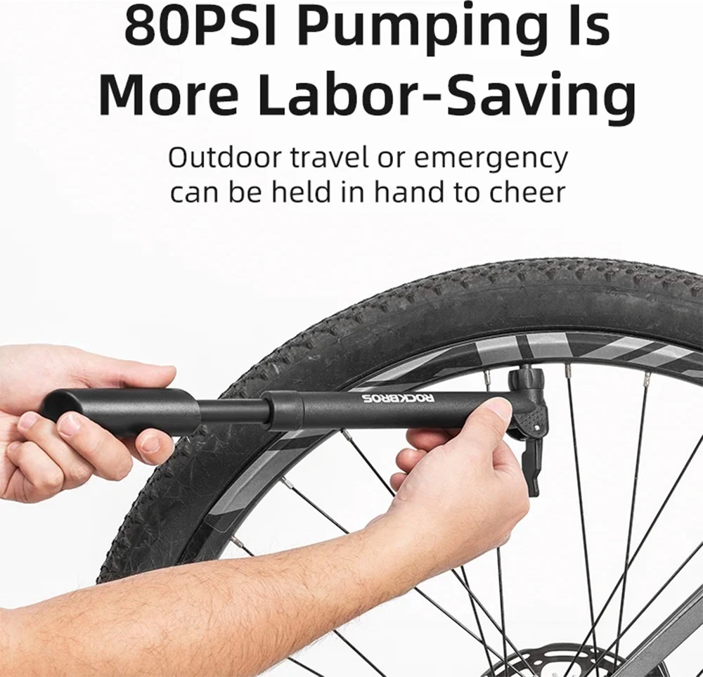 Pompë biçiklete Rockbros 42520001001, najlon, 5.5 bar, e zezë