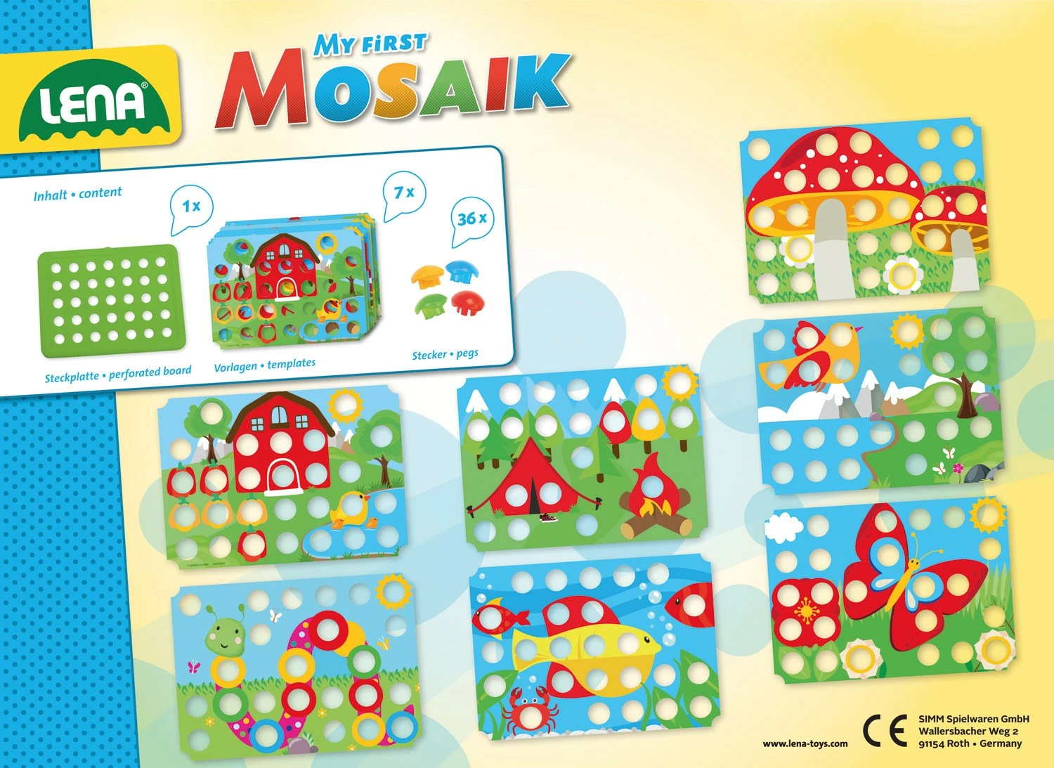 Set mozaiku Lena My First Nature Mosaic, për fëmijë, Multikolor