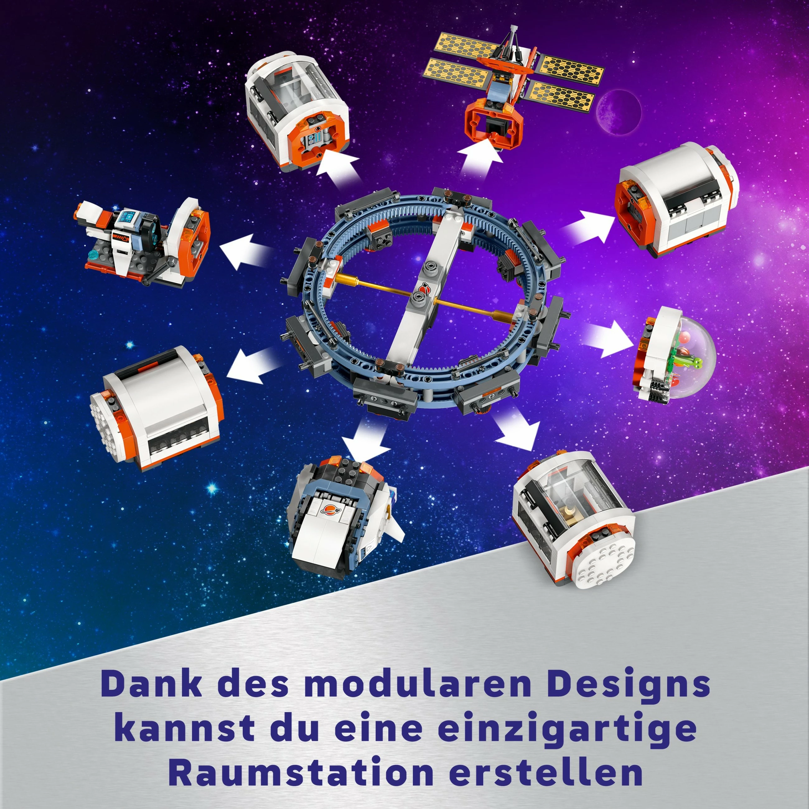 Set ndërtimi LEGO Modular Space Station 60433, 1097 pjesë, shumëngjyrësh