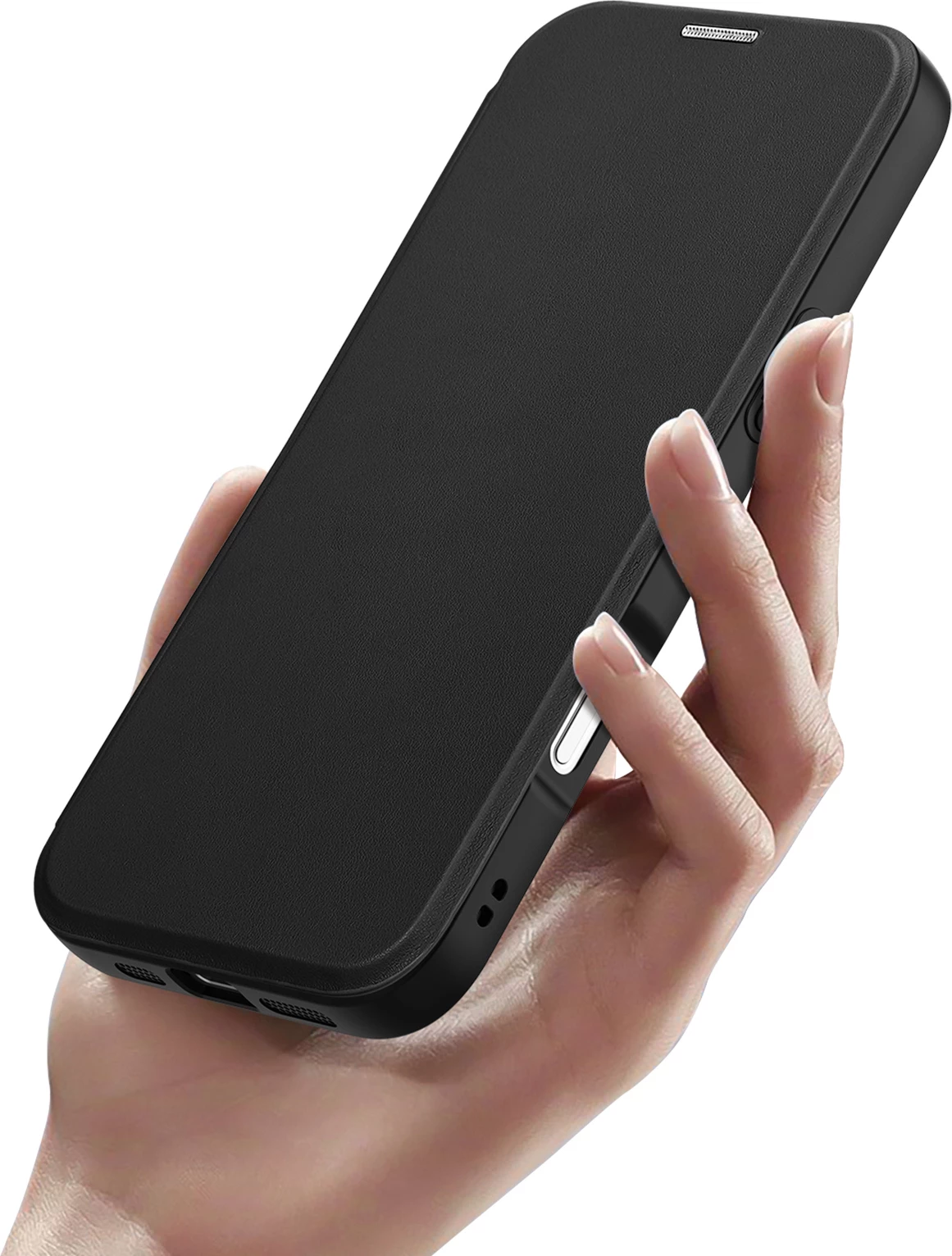 Mbështjellës Dux Ducis Skin X Pro për iPhone 16 Pro Max me MagSafe dhe flip, i zi