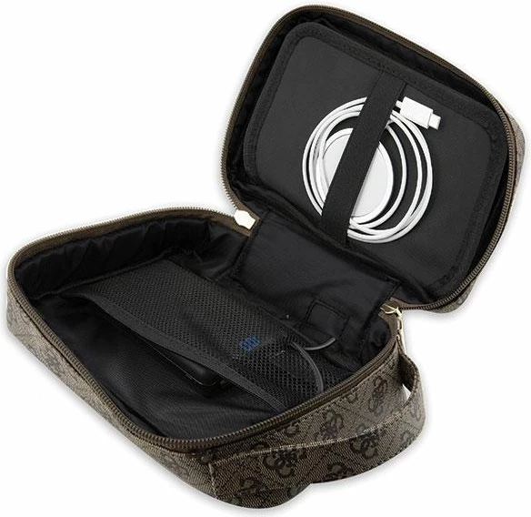 Çantë organizuese Guess 4G Printed Stripes, GUE002711-0, kafe