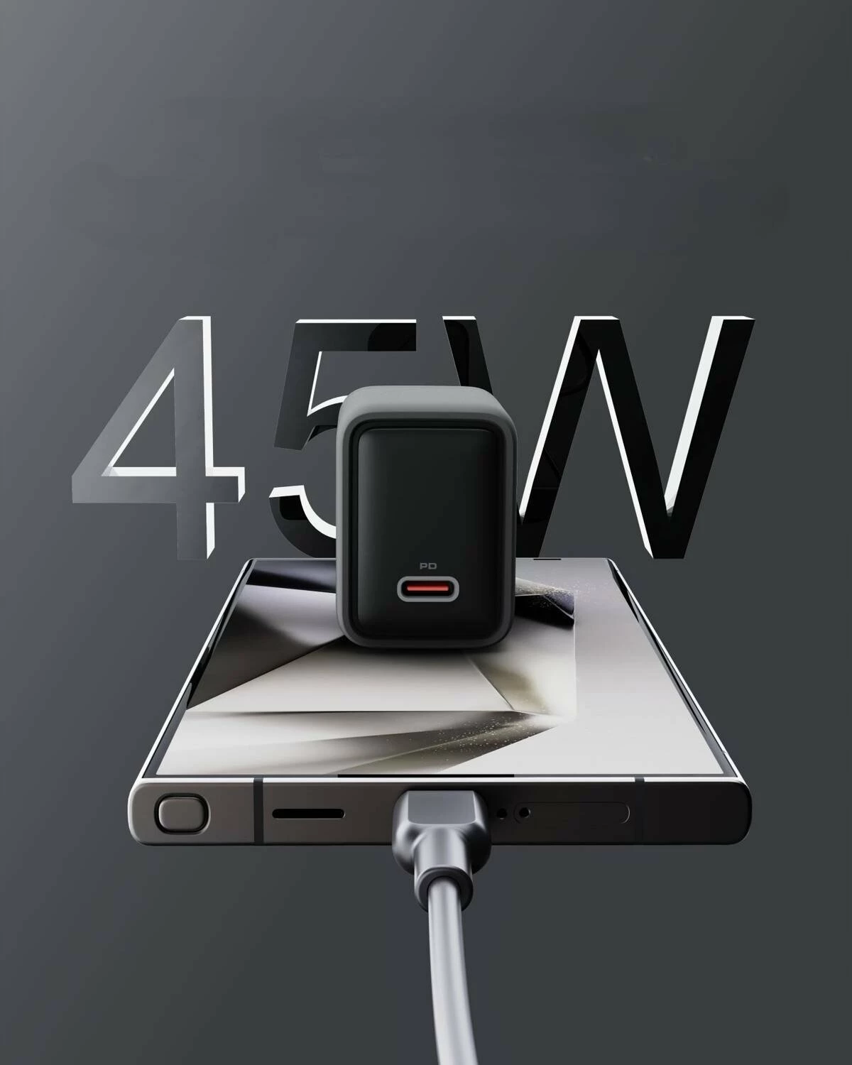 Karikues rrjeti Aukey PA-C2 45W 1x USB-C PD 3.0 GaN, gri
