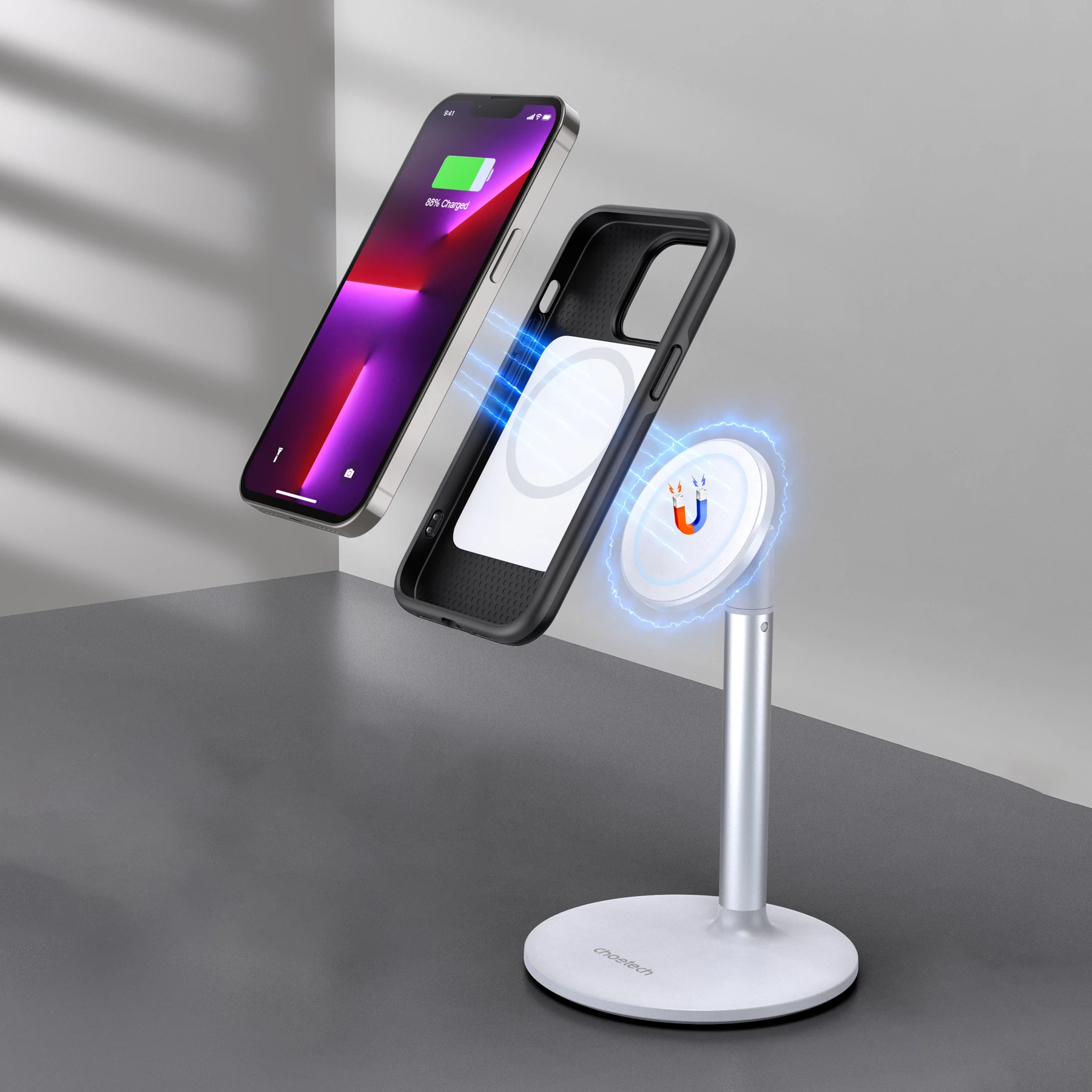 Mbështjellës Choetech PC0114-MFM-BK për iPhone 13 Pro Max, i zi, Made For MagSafe