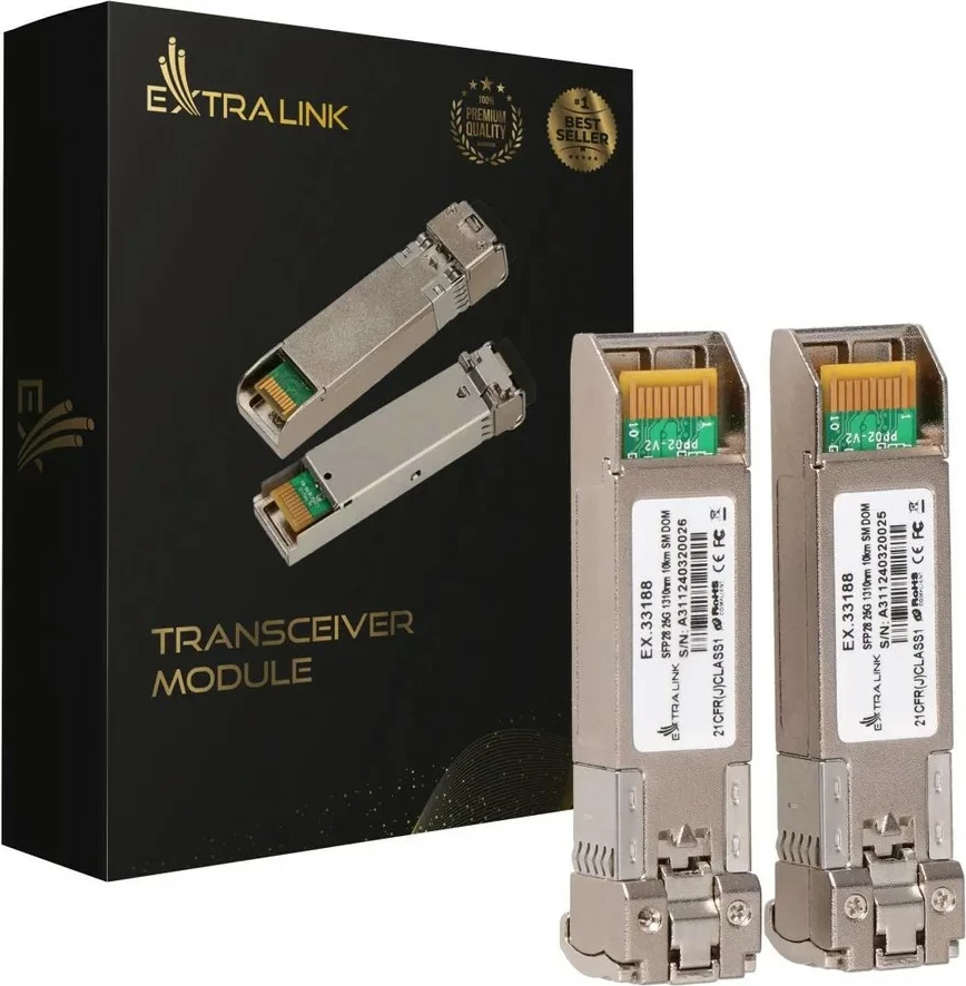 Modul SFP28 Extralink EX.33188, 25Gbps, LC/UPC Duplex, 1310nm, single mode, 10km, 2-Pack
