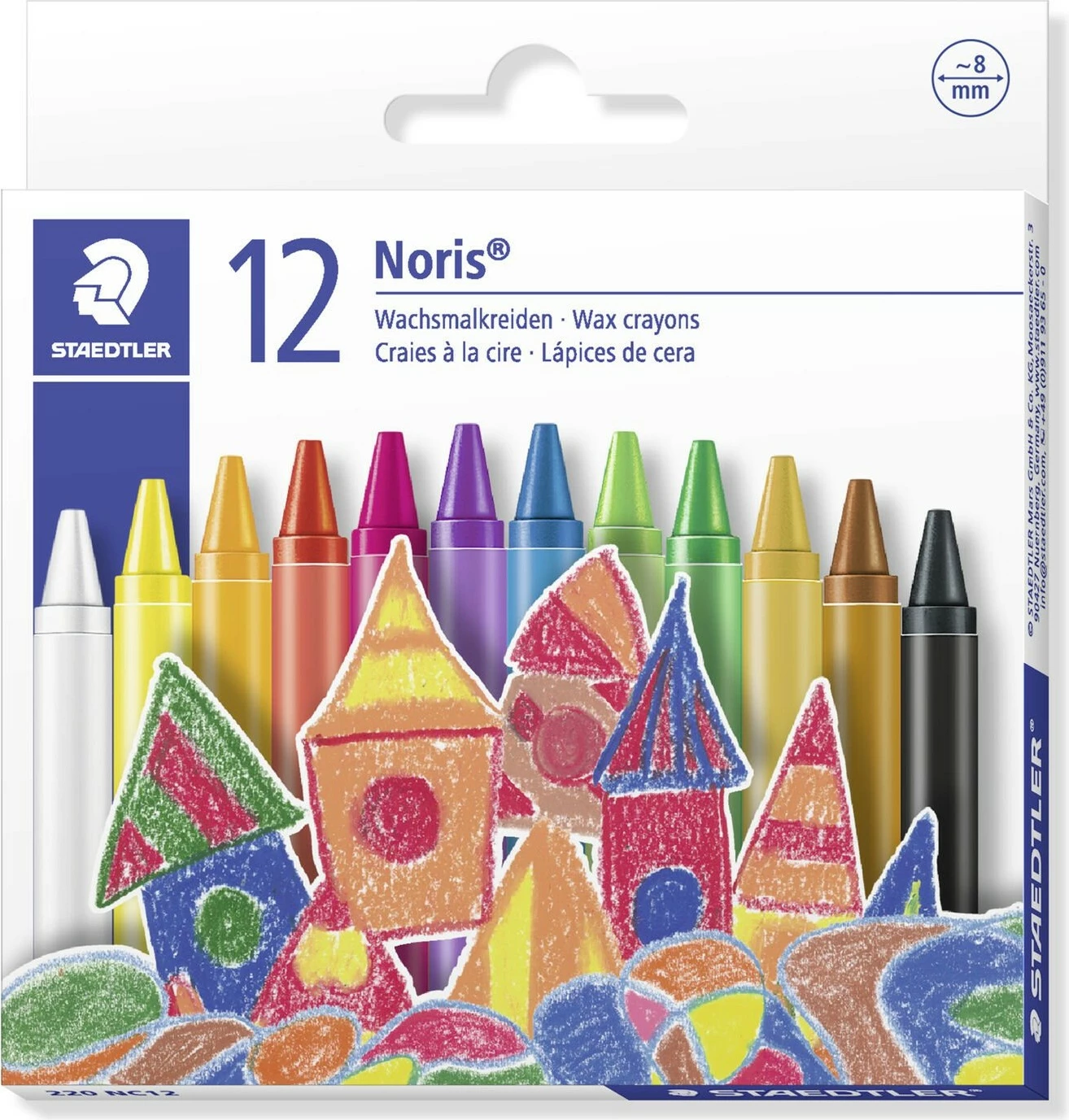 Ngjyra dylli STAEDTLER 220 08 C12, 12 copë, ngjyra të përziera