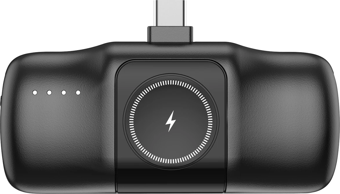 Powerbank Wozinsky WF16-YCS, 5000mAh, USB-C, me kabllo të integruar dhe karikues për Apple Watch, e zezë