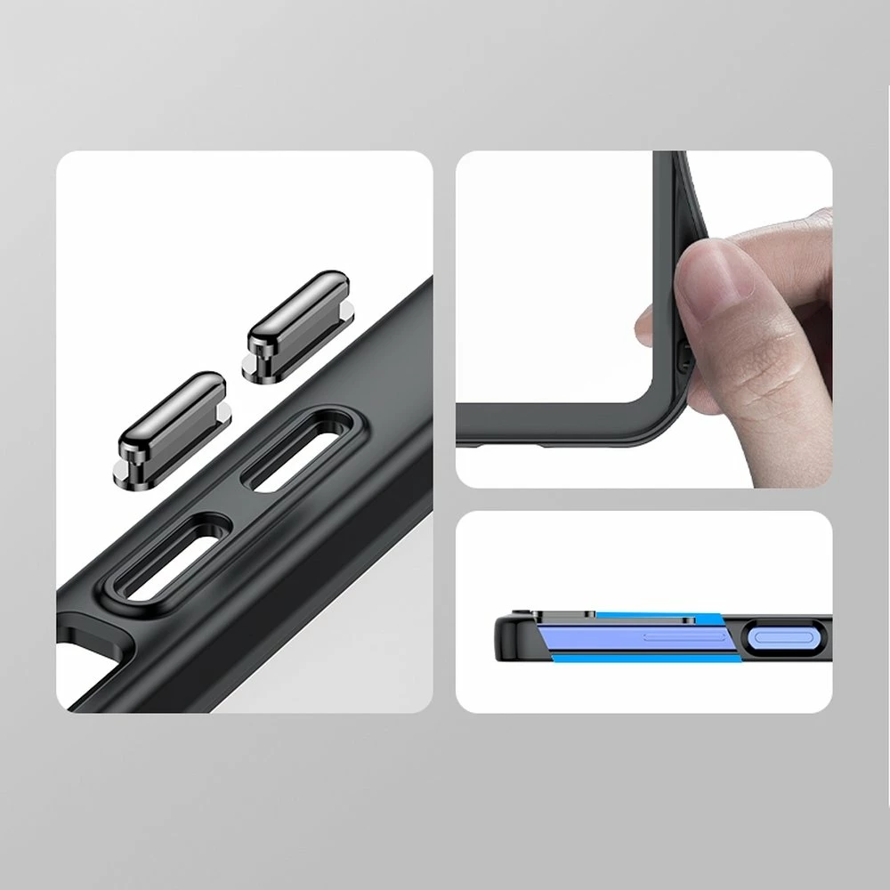 Mbështjellës Hurtel Outer Space Case për Xiaomi Poco X5 5G / Redmi Note 12 5G, kornizë fleksibile, i zi