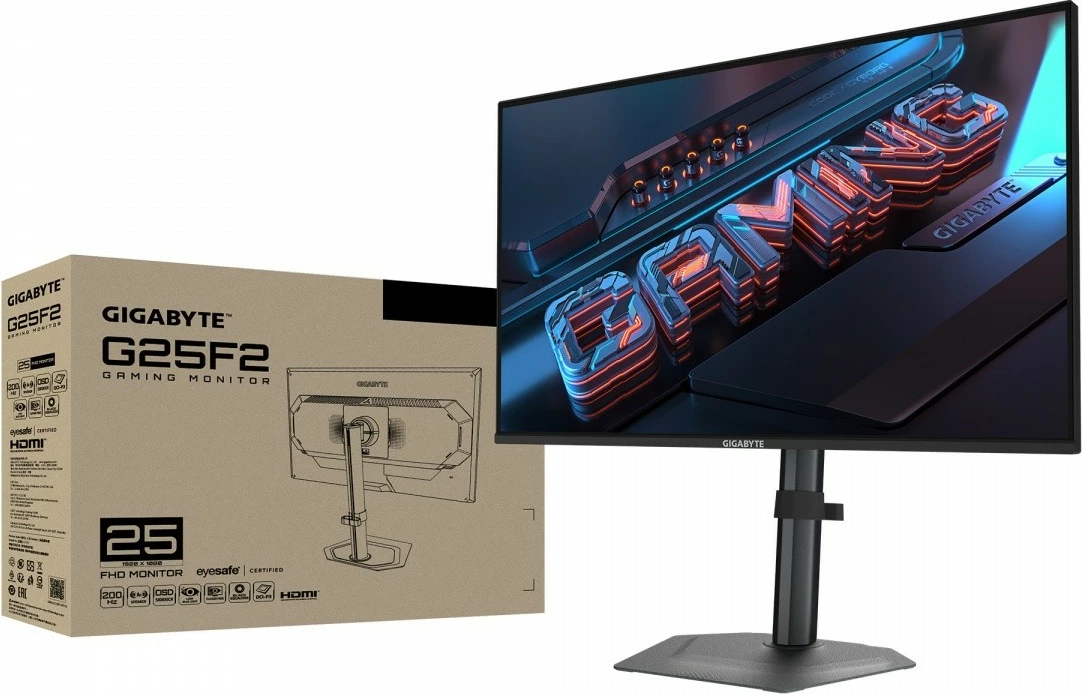 Monitor Gigabyte G25F2 EK, 24.5 inç, IPS, FHD, 200Hz, i zi
