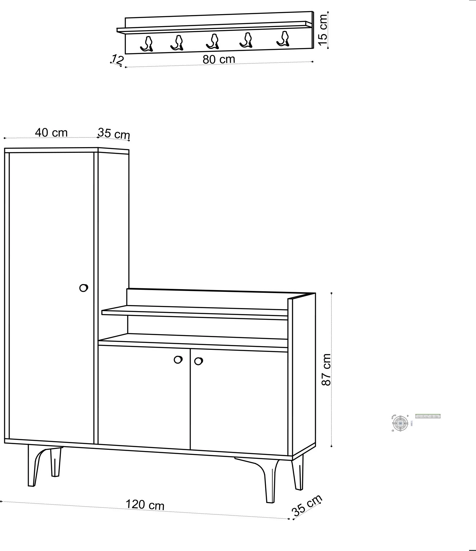 Dollap këpucësh Hanah Home, Barney, ngjyrë lisi
