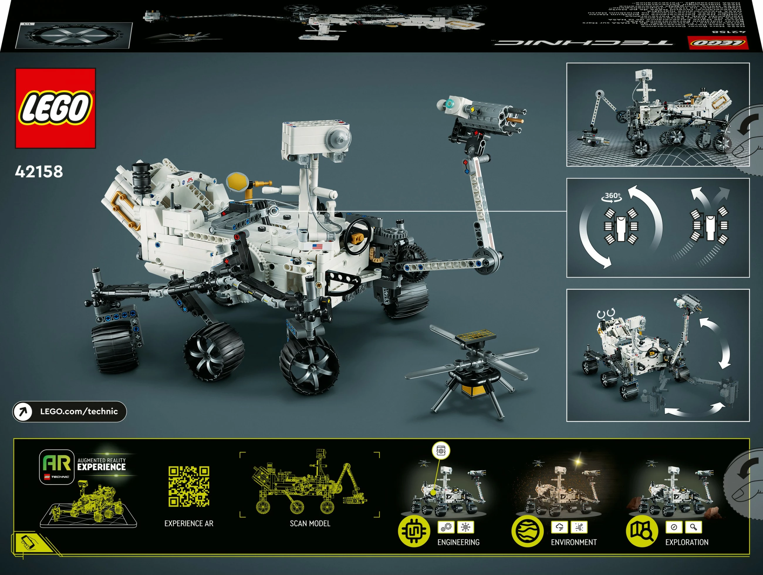 Set ndërtimi LEGO Technic NASA Mars Rover Perseverance 42158, 1132 pjesë, multikolor