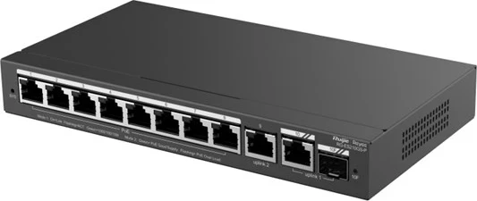 Switch Ruijie RG-ES210GS-P, 10 porta Gigabit, 2 SFP, PoE+, i zi