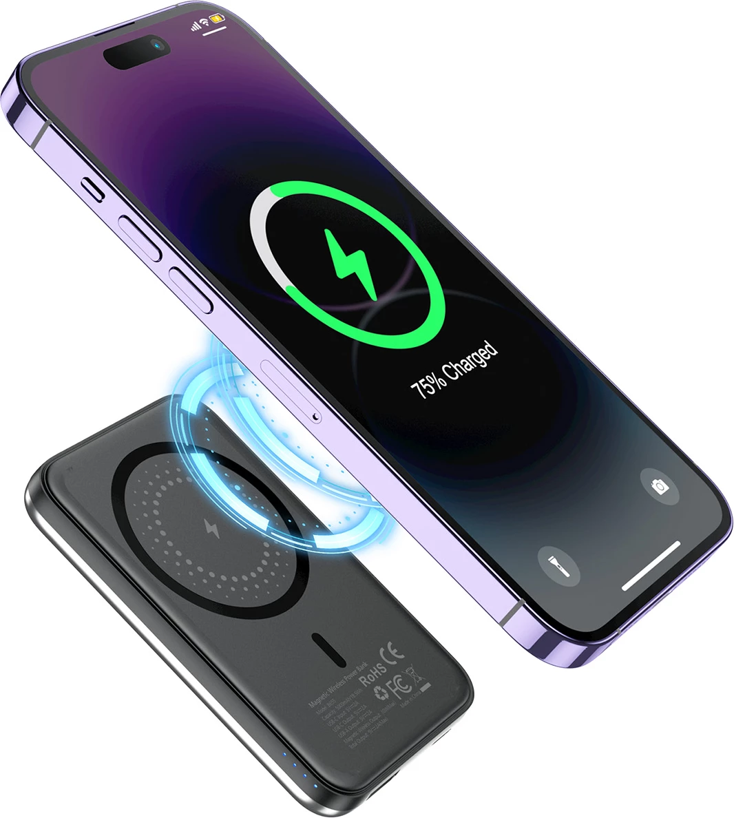 Powerbank Choetech B655 mini, 5000mAh, MagSafe, argjendtë