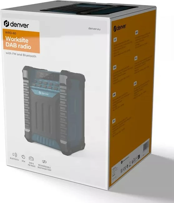 Radio portabile Denver WRD-60, DAB+/FM, Bluetooth, bateri, blu