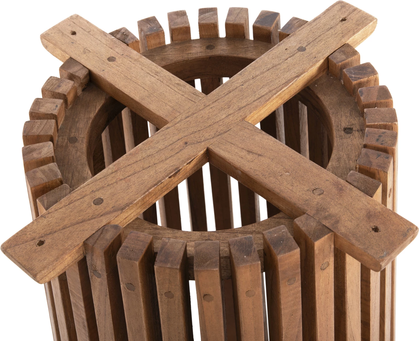 Baza e rrumbullakët për tavolinë FRANTZ FH9459.11 dru MINDI natyral Φ60x74Hcm