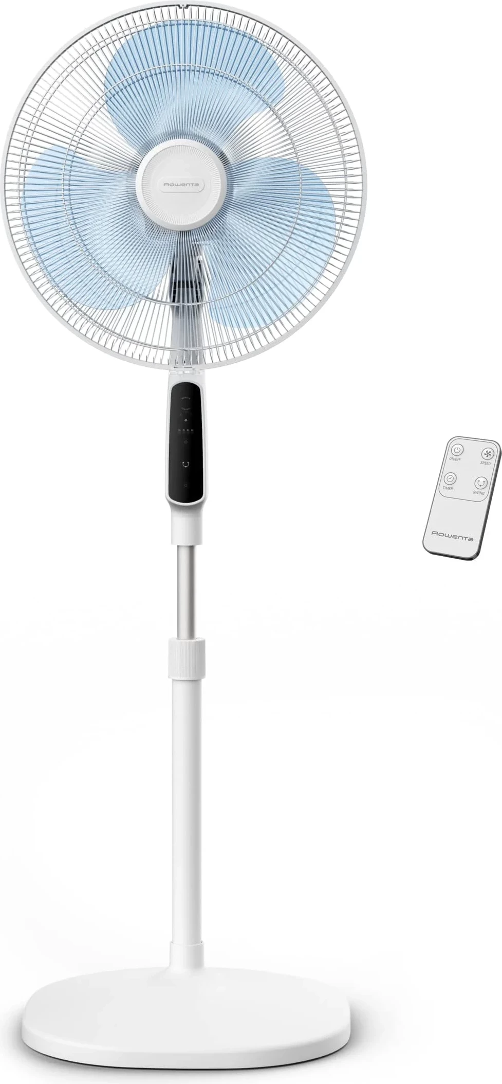 Ventilator dyshemeje Rowenta VU4440F0 40 cm, 3 shpejtësi, oscilim automatik, lartësi e rregullueshme, telekomandë, e bardhë