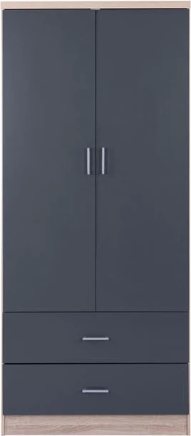 Dollap 2 dyer me 2 sirtarë Sonama-Gri 80x42x180 cm