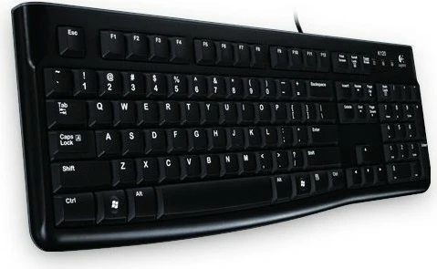 Tastaturë Logitech K120, Full-size (100%), Wired, USB, QWERTZ, E zezë