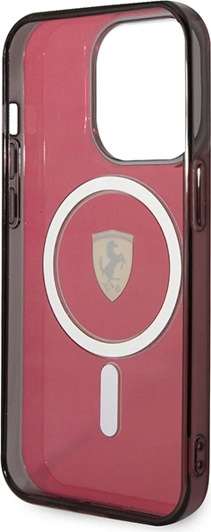 Mbështjellës Ferrari Translucent MagSafe për iPhone 14 Pro Max 6.7", i kuq