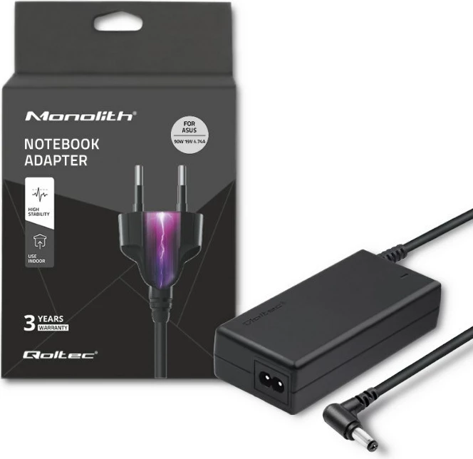 Karikues për laptop Qoltec 50070, 90W, 19V, 4.74A, i zi
