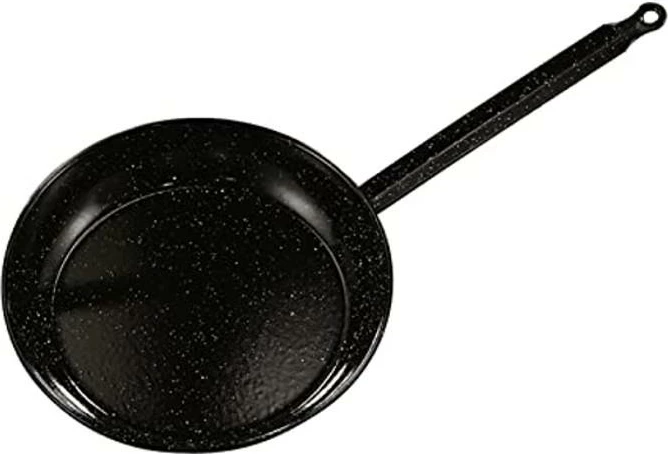 Tigan i thellë i emaluar Garcima 32 cm, thellësi 5.5 cm, i zi me pika
