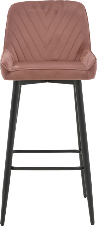 Karrige për bar Deppy, ngjyrë mollë e kalbur, kadife-metal, 43x54x102cm, set prej 2 copësh