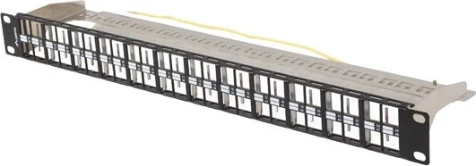 Paneli i Patch-it Lanberg PPKS-1248-B, 19" 1U, për modulat keystone, 48 porta, ngjyrë e zezë