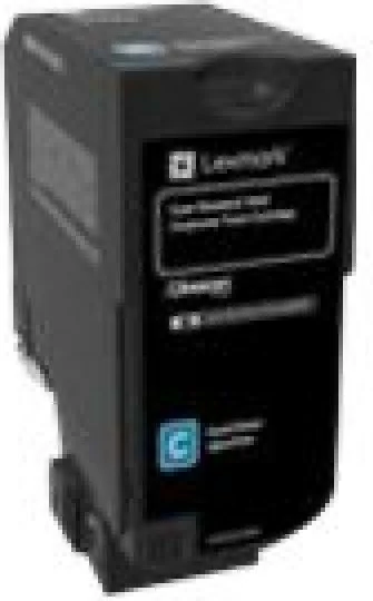Toner Lexmark 74C2SCE kapacitet standard, për printerë CS/CX dhe MS/MX, rendiment 5,500–8,800 faqe, Cyan