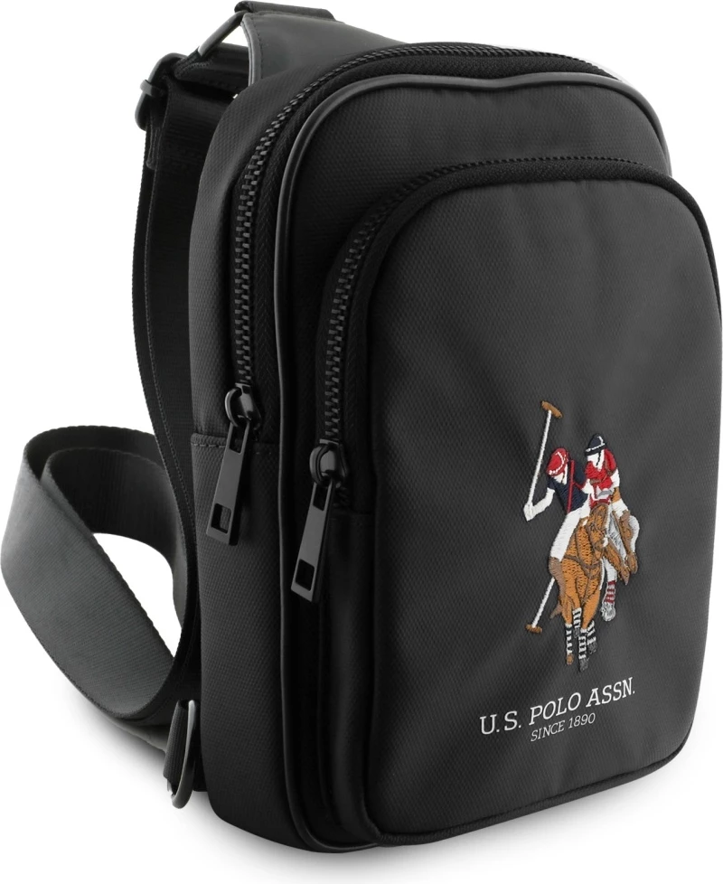 Çantë crossbody për celular US Polo Assn Petit Pique, najlon, e zezë