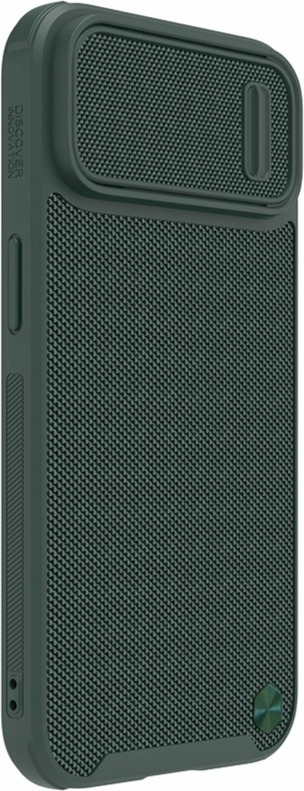 Mbështjellës Nillkin Textured S Case për iPhone 14 Pro Max me mbulesë kamere, e gjelbër e errët
