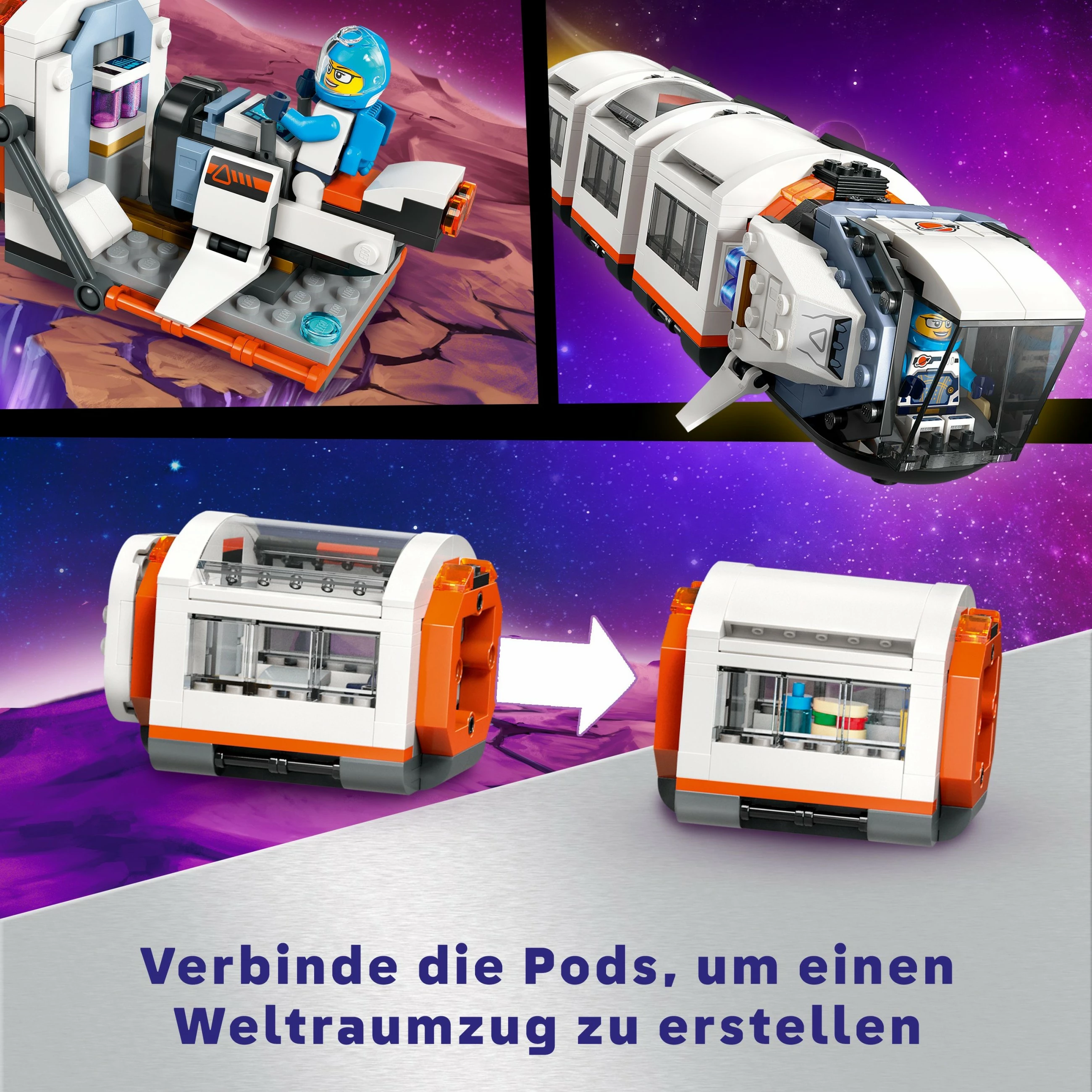 Set ndërtimi LEGO Modular Space Station 60433, 1097 pjesë, shumëngjyrësh