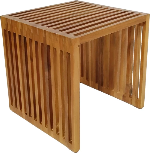 Tavolinë anësore Saimon dru teak, ngjyrë natyrale, 40x40x40 cm