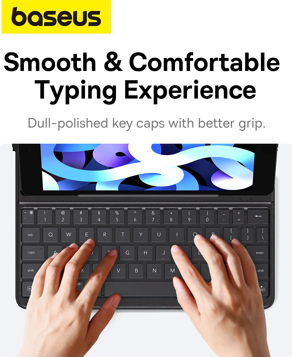 Mbështjellës me tastierë Baseus Brilliance Series për iPad 10.2'' (2019/2020/2021), me USB-C kabllo, e zezë