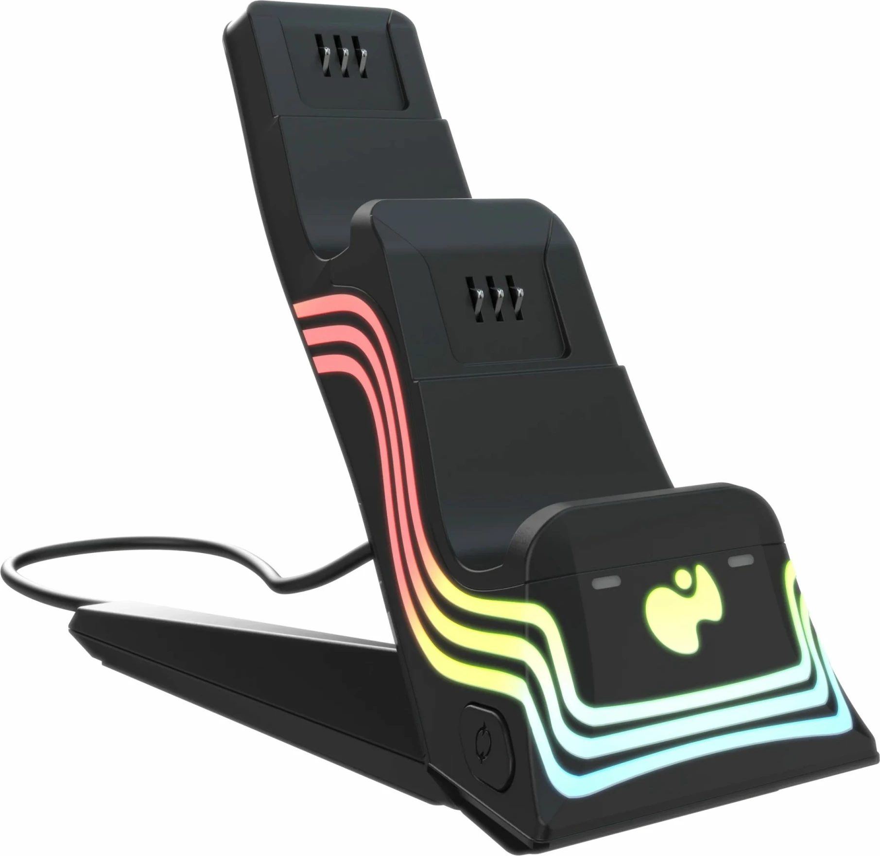 Karikues i dyfishtë për kontrolla Xbox PDP Afterglow Wave, USB-C, RGB, i zi