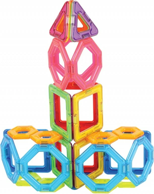 Set blloqe magnetike Magformers Challenger 30 elemente, shumëngjyrëshe