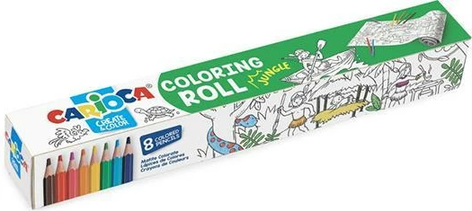 Letër ngjitëse Carioca me dizajne Jungle, 198x30cm, me 8 lapsa me ngjyra