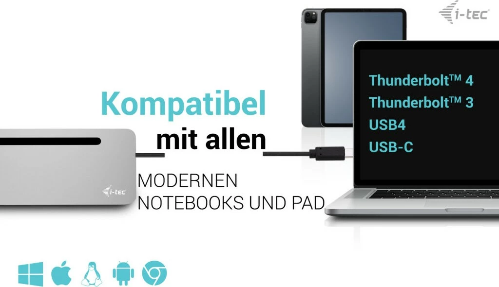 Docking station I-Tec USB-C Metal Ergonomic 3x 4K, 100W, me karikues universal, argjend