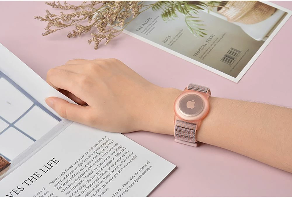 Rrip najloni Tech-Protect për fëmijë për Apple AirTag, Rozë