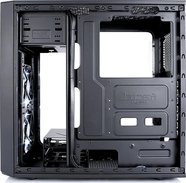 Kasë Fractal Design Focus G Midi Tower, ATX, micro ATX, ITX, e zezë, me dritare anësore dhe LED të bardhë